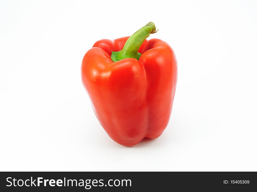Bulgarian, red pepper  on white background