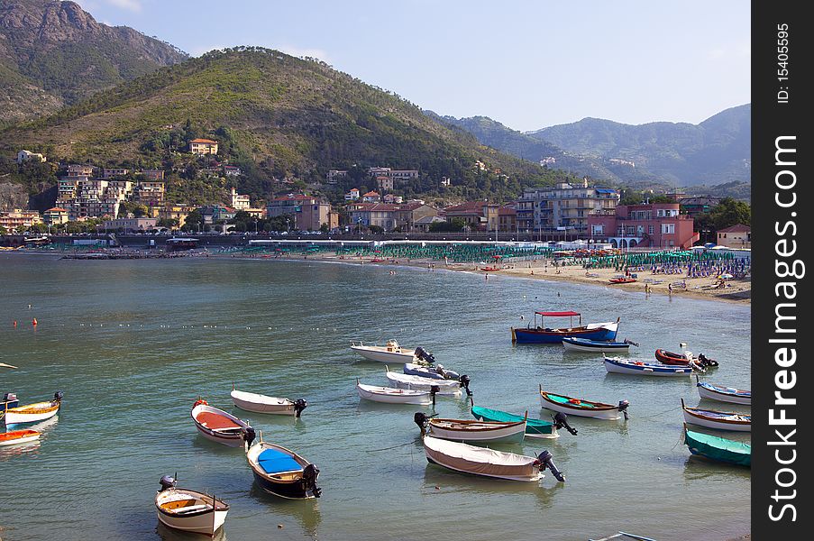 Italian harbour in the summer