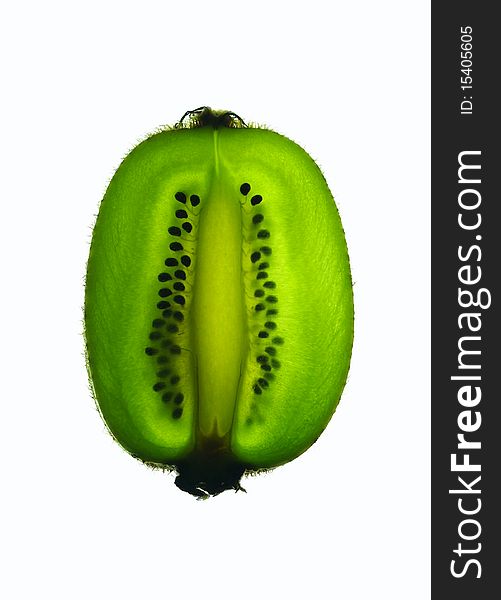 Kiwi fruit slice  on white background