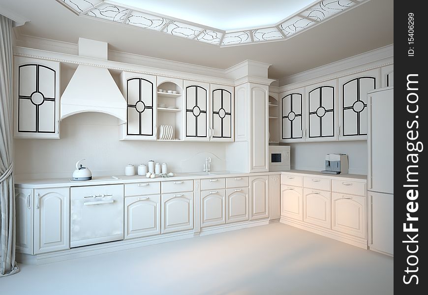 Classic 3d kitchen from visualife