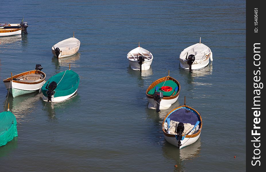 A italian boats in blue water