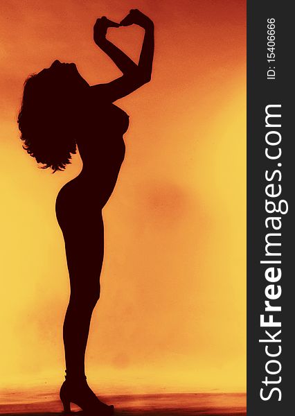 Silhouette Of A Nude Woman