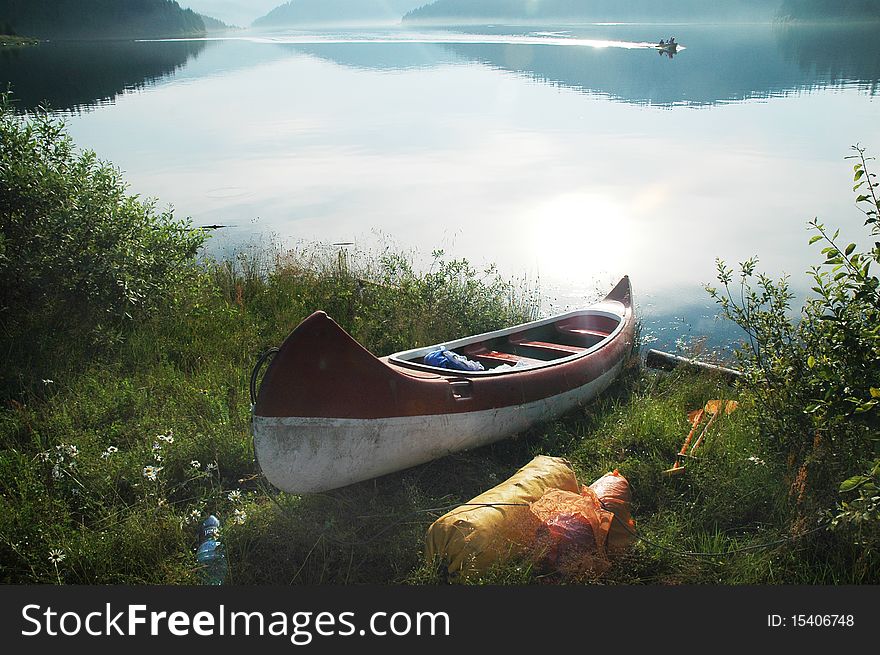 Canoe near the lake