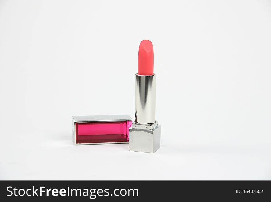 Red color Lipstick on a white background. Red color Lipstick on a white background