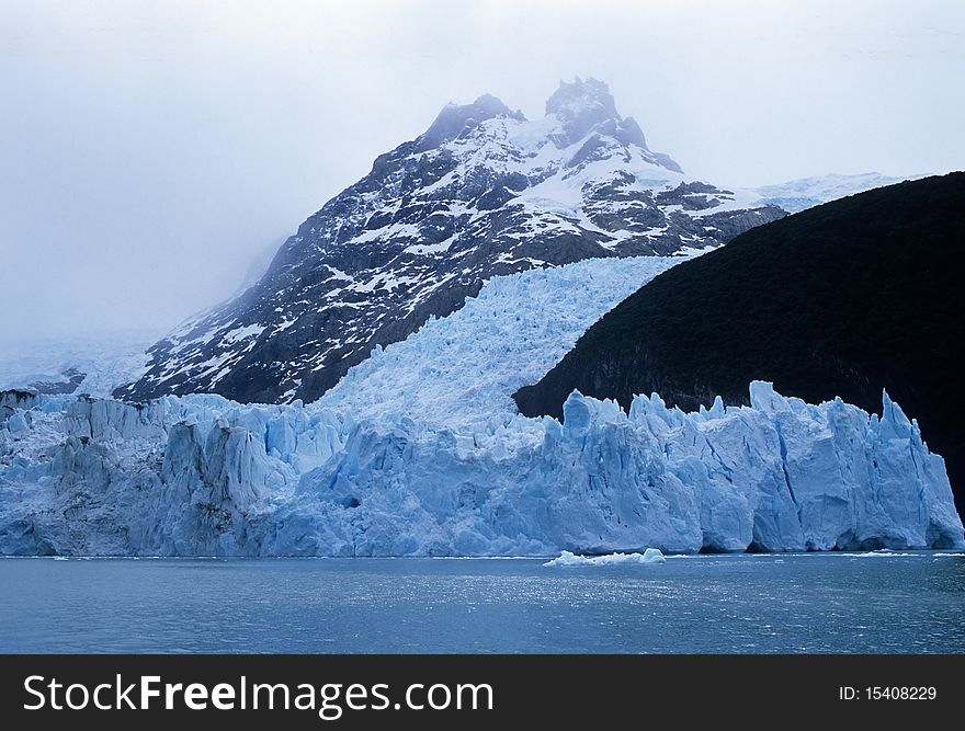 A partial view of Upsala glacier - argentino lake - patagonia