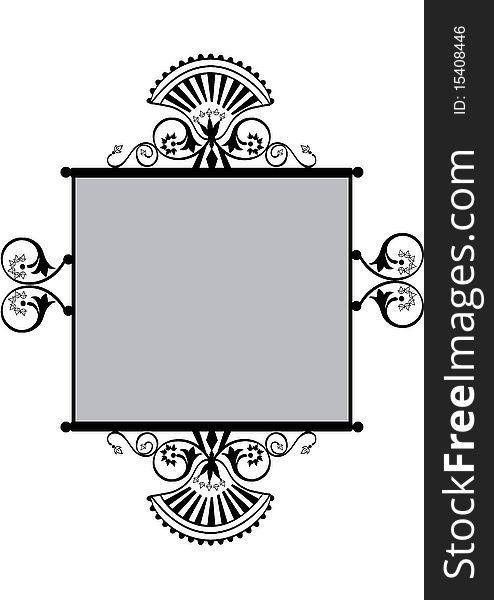 Floral frame with victorian scrolls or label with copyspace. Floral frame with victorian scrolls or label with copyspace