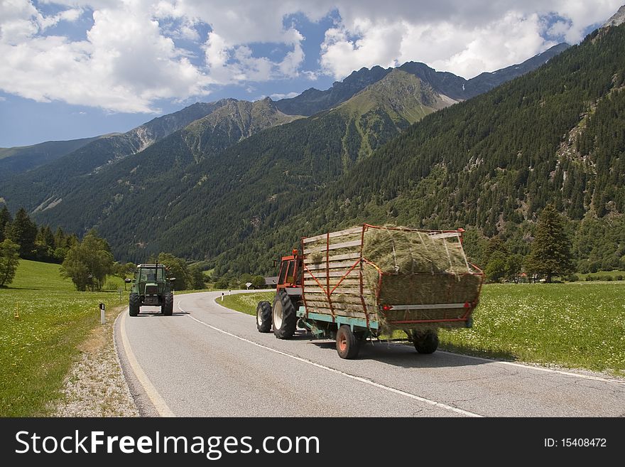 Tractor On Mountain Road