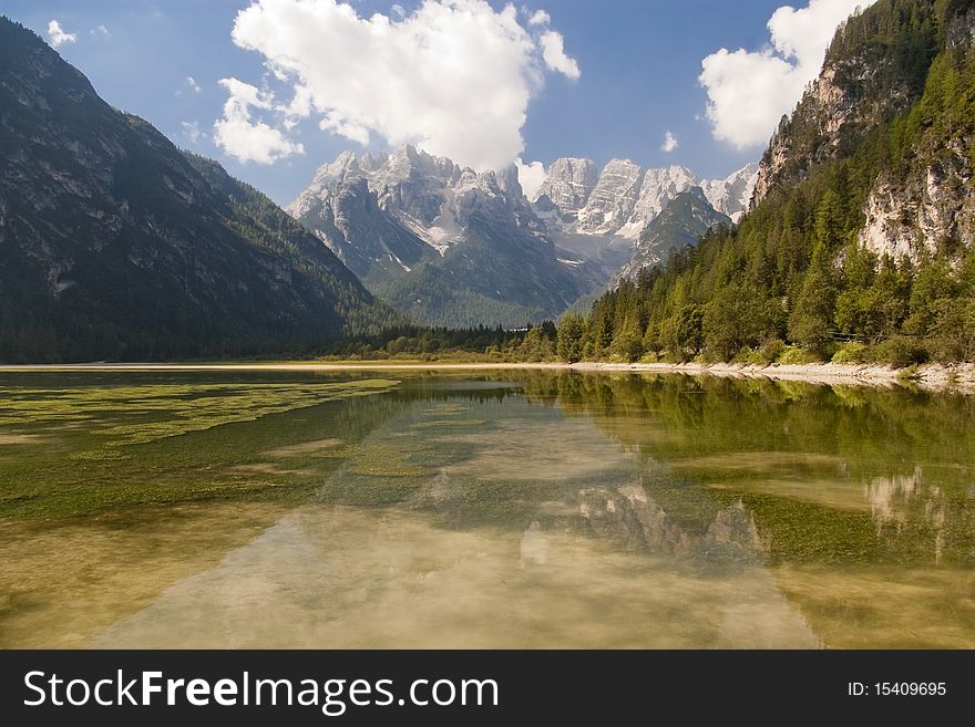 Mountain lake in italian alps