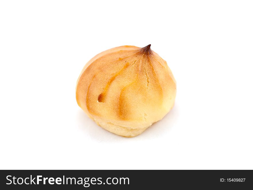 Studio shot of the puff pastry isolated on white background