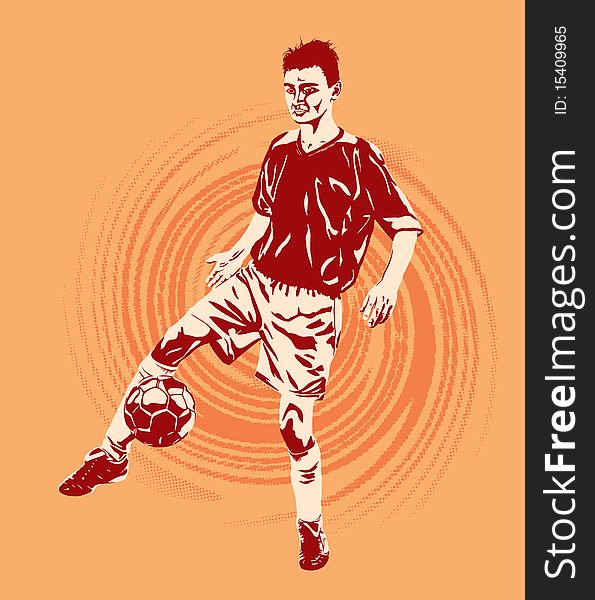 Soccer player vector illustration, easy to use