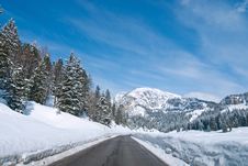 Snow On The Dolomites Mountains, Italy Royalty Free Stock Photo