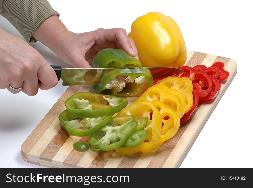 Cutting Of A Fresh Peppers