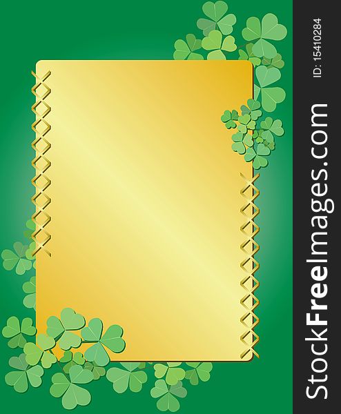 vector golden and green floral frame