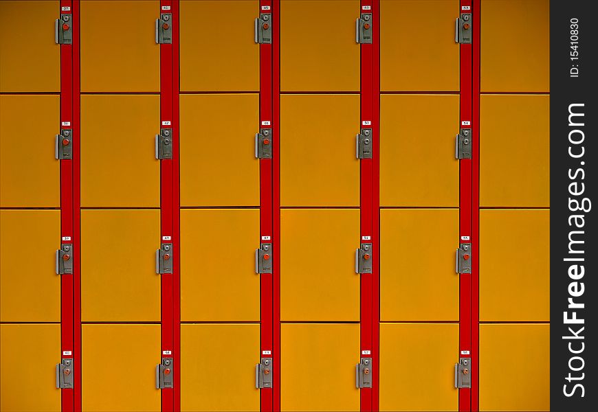 Yellow lockers wallpaper front view