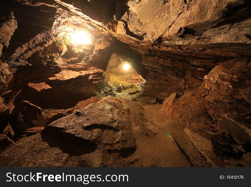 GrÃ¸nligrotta, Natural cave in Rana, Norway. GrÃ¸nligrotta, Natural cave in Rana, Norway