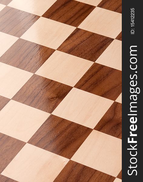 Empty wooden chess board