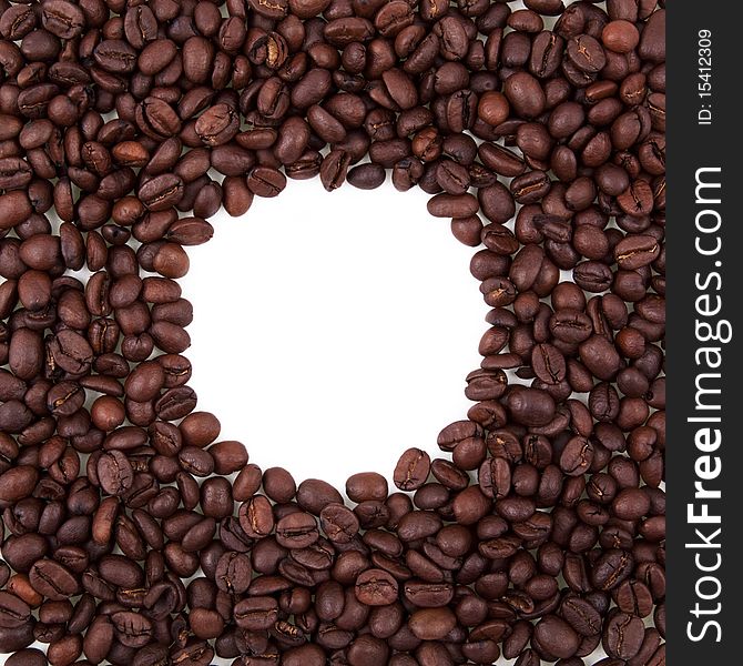 Round Frame From Coffee Beans