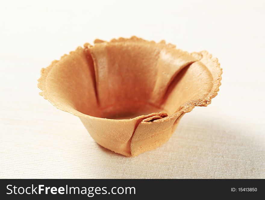 Thin and crispy tartlet pastry - closeup