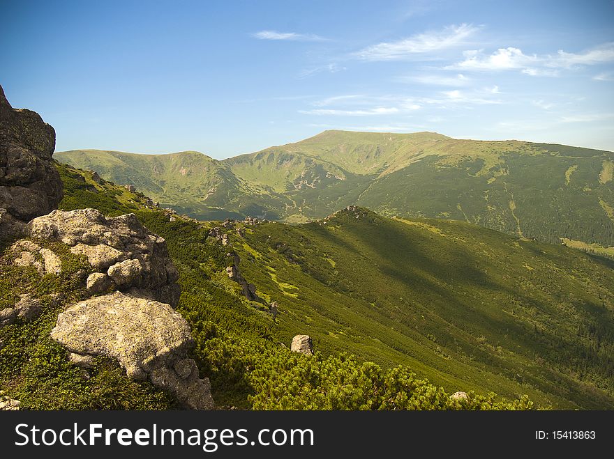 Carpathian mountains panorama