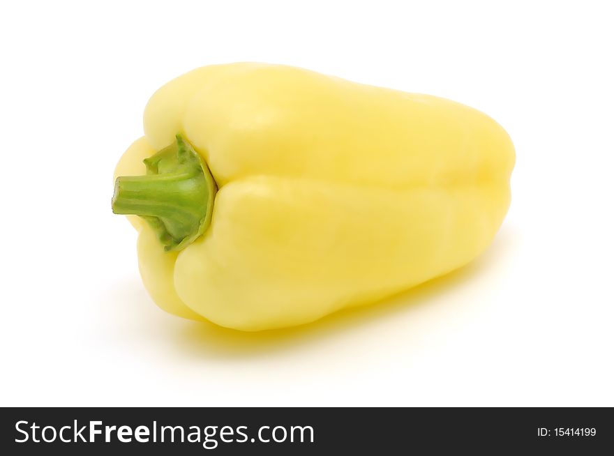 Perfect yellow pepper isolated on white. Perfect yellow pepper isolated on white.