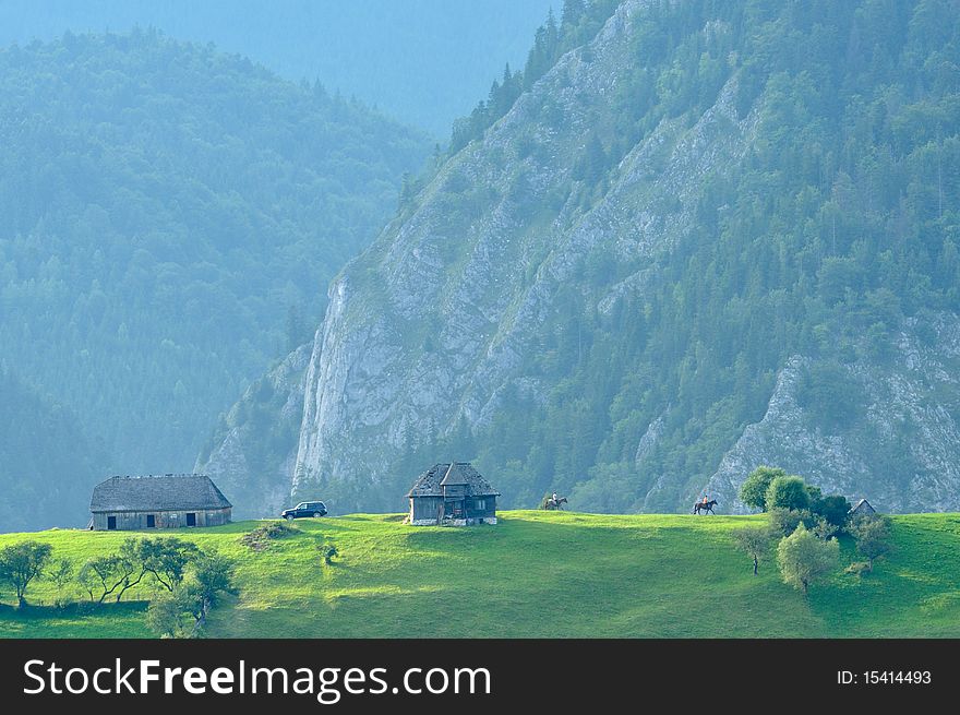 Houses up in romanian mountains. Houses up in romanian mountains