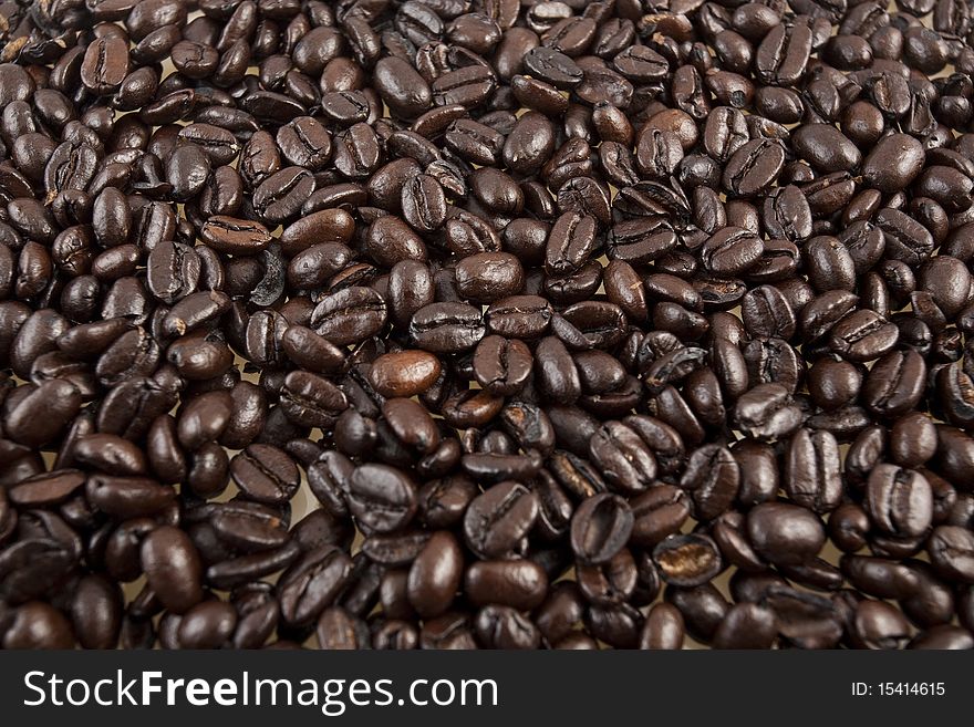 Macro image of coffee beans.
