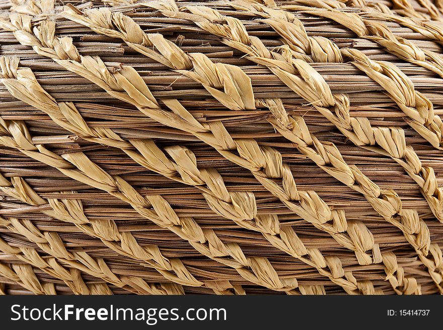Custom made weaved basket close up. Custom made weaved basket close up.