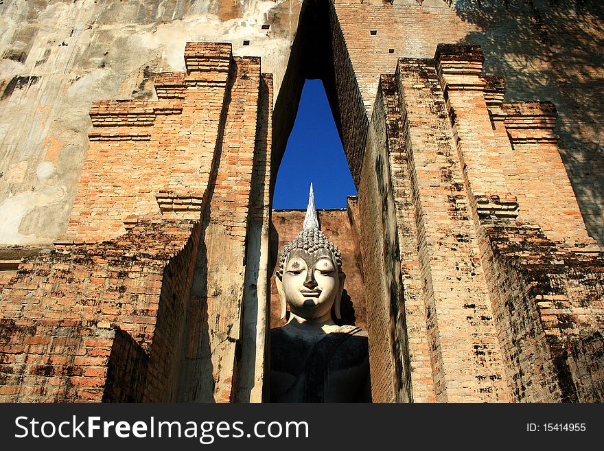 Sukhothai Historical Park in Thailand is a UNESCO world heritage site Buddha statue