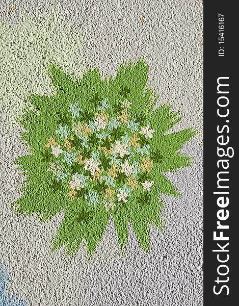 Floral exterior stucco wall decoration. Floral exterior stucco wall decoration