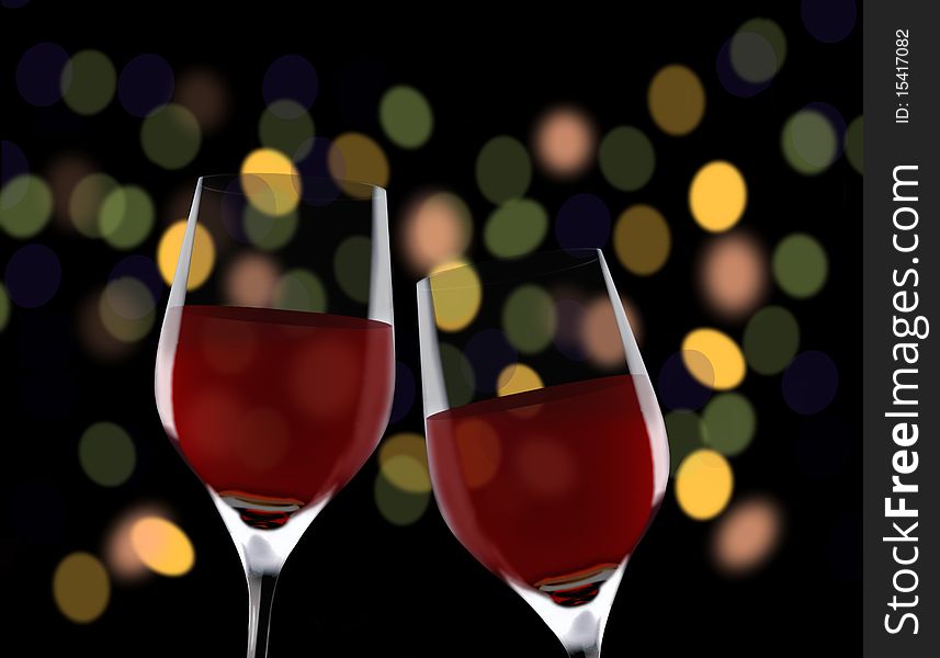 Image of two glass celebrating something. Image of two glass celebrating something