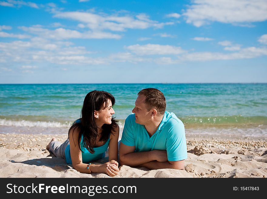 A couple in love on beach