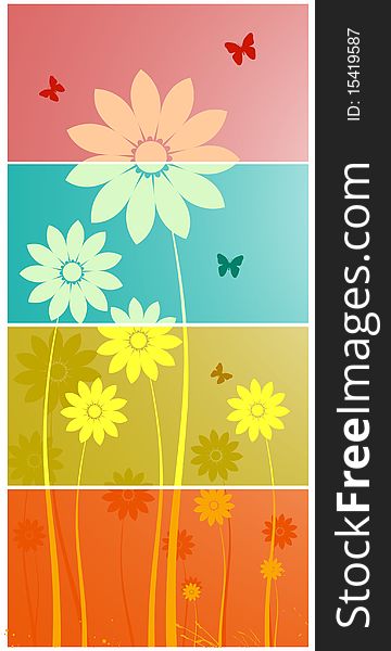 Colorful floral background vector illustration