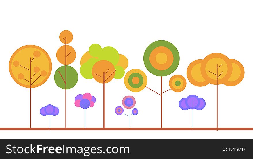 Abstract style plants vector illustration. Abstract style plants vector illustration