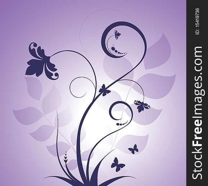 Abstract style floral vector design. Abstract style floral vector design