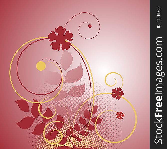 Abstract style floral design vector