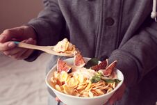 Breakfast From Diet Cereal With Figs Royalty Free Stock Photo Breakfast From Diet Cereal With Figs Royalty Free Stock Photo