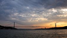 Bosporus Bridge At Sunset Royalty Free Stock Photo Bosporus Bridge At Sunset Royalty Free Stock Photo