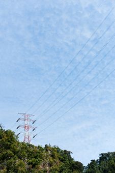 Electric Pylons In The Mountains Stock Image Electric Pylons In The Mountains Stock Image