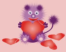 Funny Strange Beast With A Heart Stock Images Funny Strange Beast With A Heart Stock Images