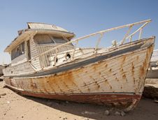Abandoned Boat In The Desert Stock Photos Abandoned Boat In The Desert Stock Photos