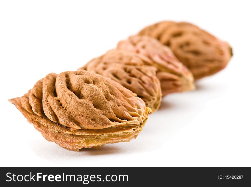 Peach stones isolated on white background. Peach stones isolated on white background.