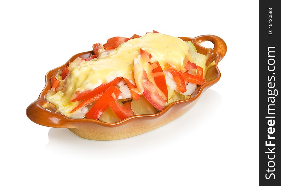 Potato Baked With Vegetables.