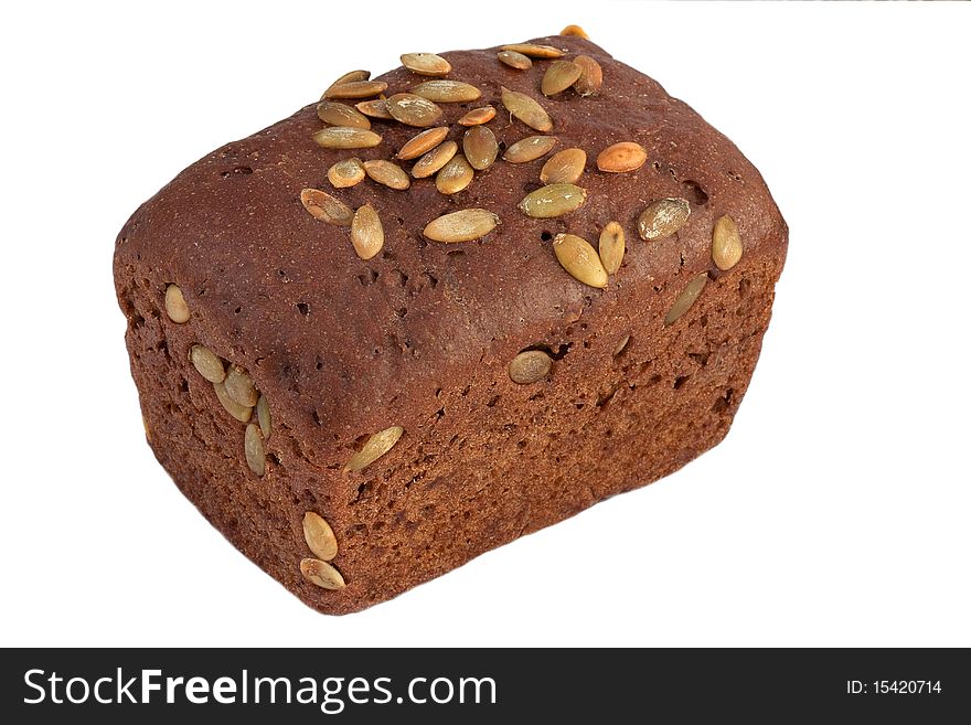 Loaf Of Granary Brown Bread On A White Background