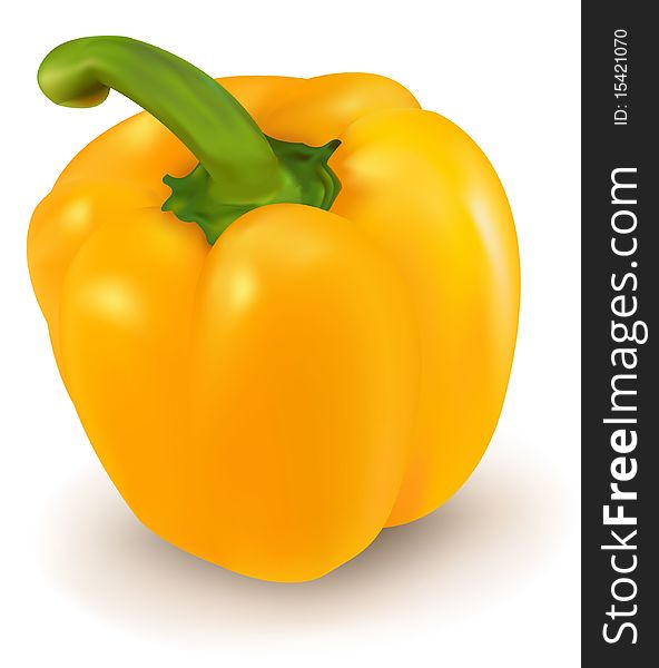 Photo-realistic vector illustration. Yellow ripe pepper.