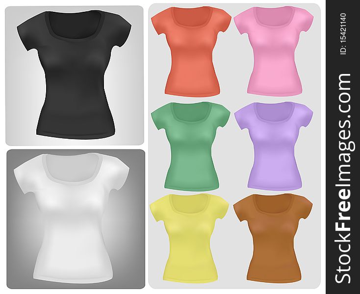 Colored shirts. Photo-realistic illustration.