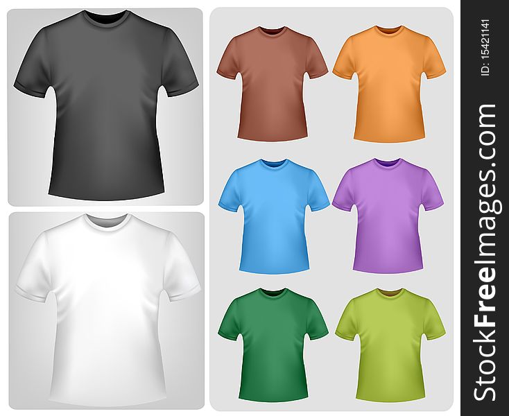 Colored shirts. Photo-realistic  illustration.