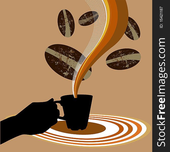 Grunge style coffee design vector