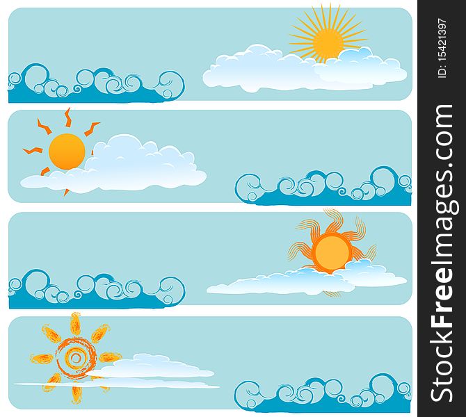 4 different weather design vector