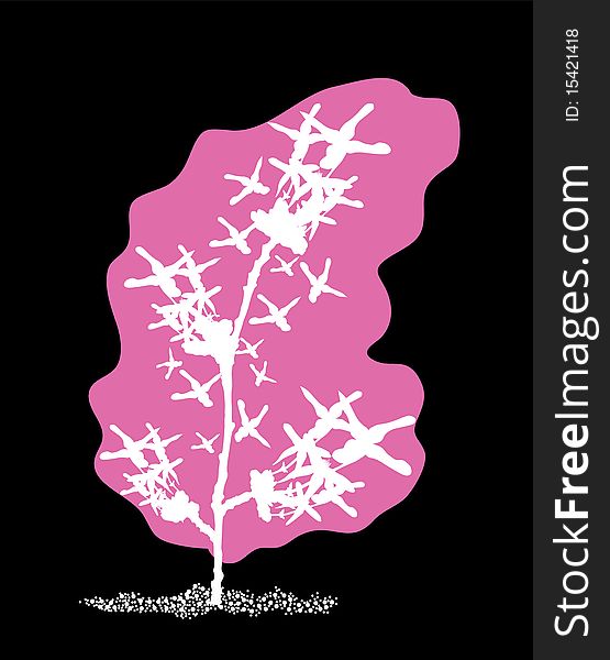 Abstract pink tree, symbol of nature