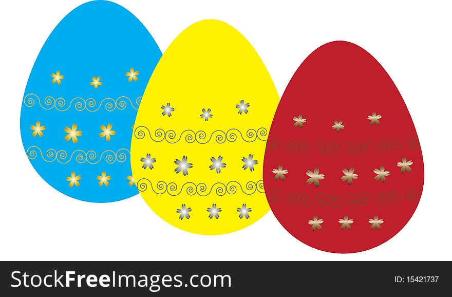 Vector illustration of Easter eggs